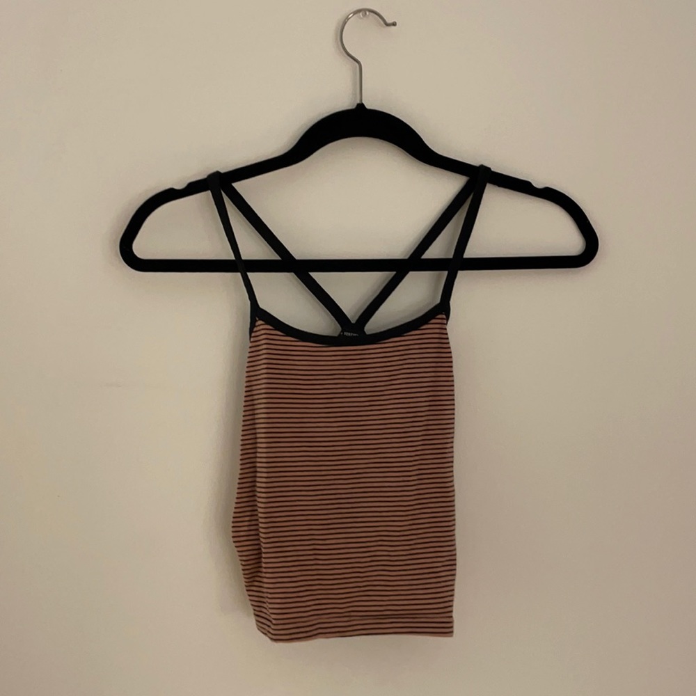 Mauve striped crop top